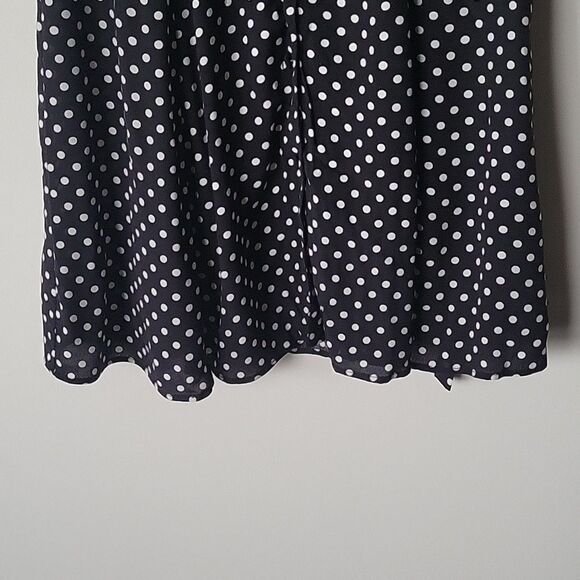Zara Black White Dot Mini Summer Waist Tie Fit Flare Whimsy Flowy Coquette Girly - Picture 6 of 15
